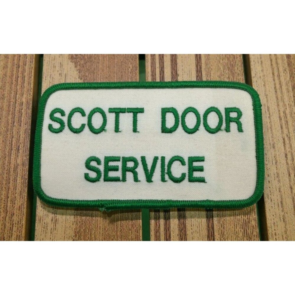 Scott Door Service Vintage Uniform Patch Embroidered Green White